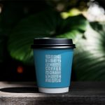 لیوان کاغذی دوجداره آبی لانژی