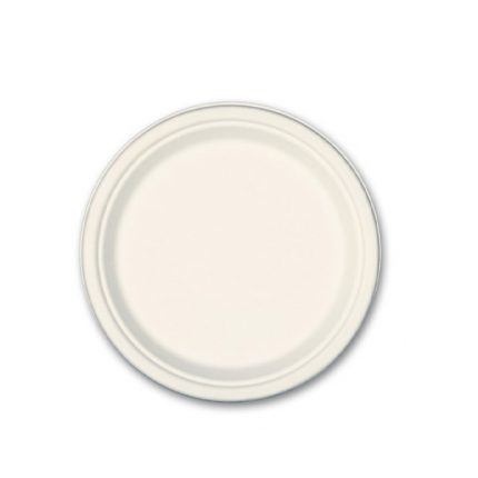 بشقاب یکبار مصرف گرد سفید