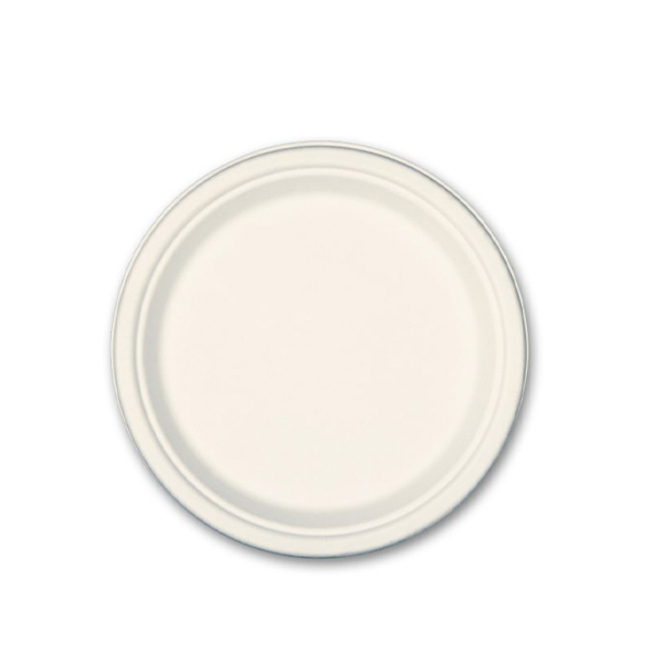 بشقاب یکبار مصرف گرد سفید