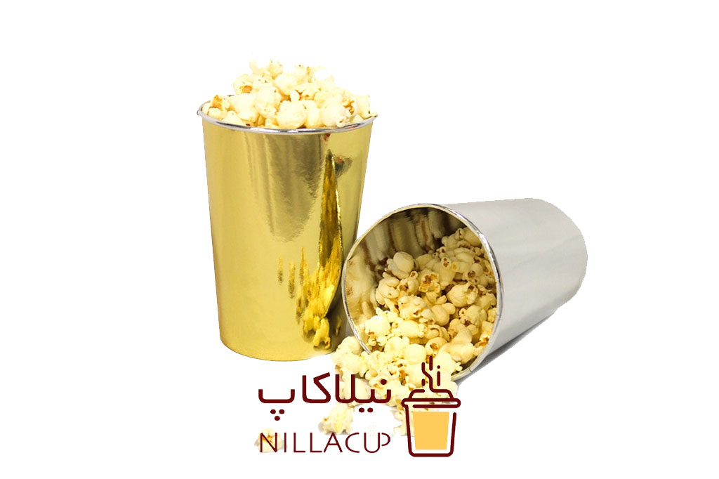 استفاده از لیوان کاغذی برای سرو پاپکورن