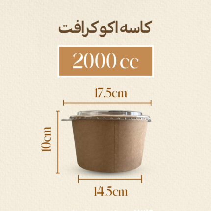 کاسه اکو کرافت کاغذی 2000 سی سی